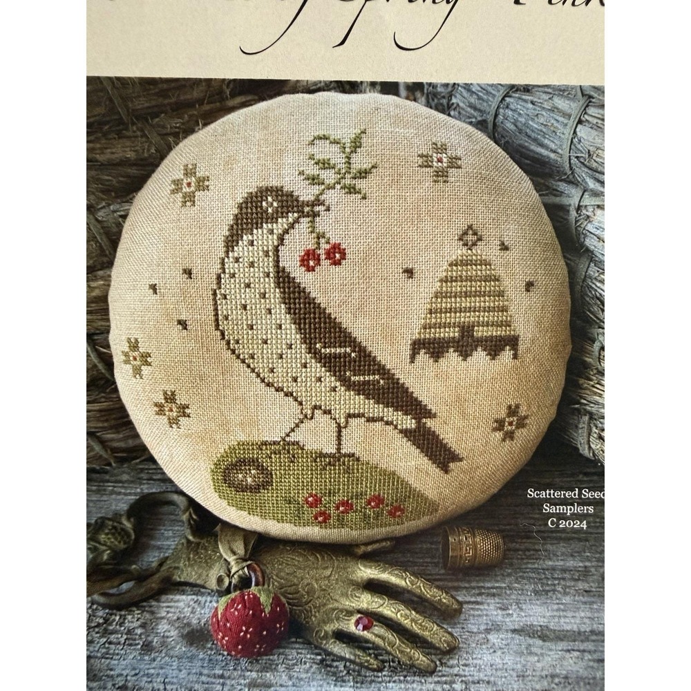 Sweetness Of Spring Pinkeep Cross Stitch Pattern By Scattered Seed Samplers